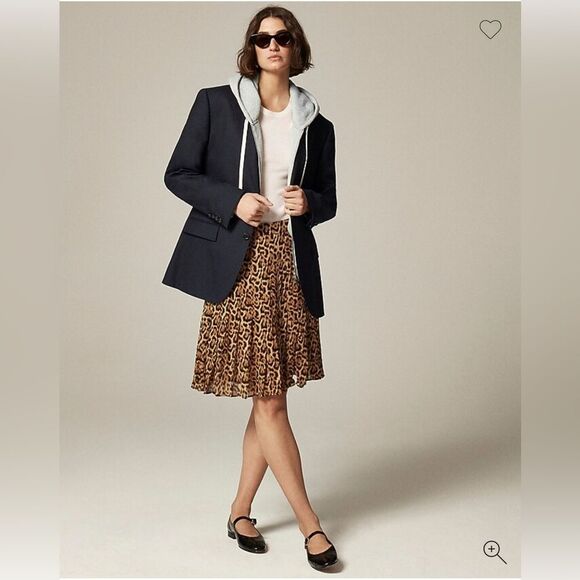 NWT J CREW New heritage fleece zip-up hoodie in grey - Picture 2 of 8